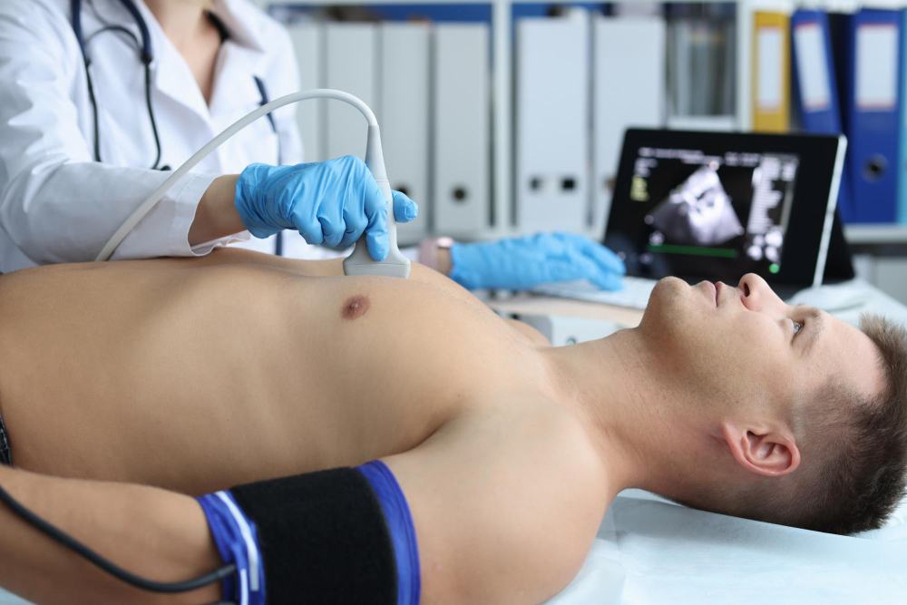 Patient having an echocardiogram